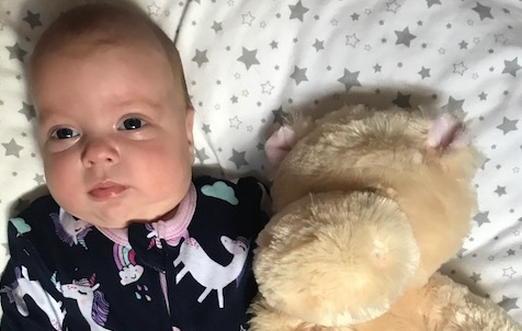 baby with teddy bear