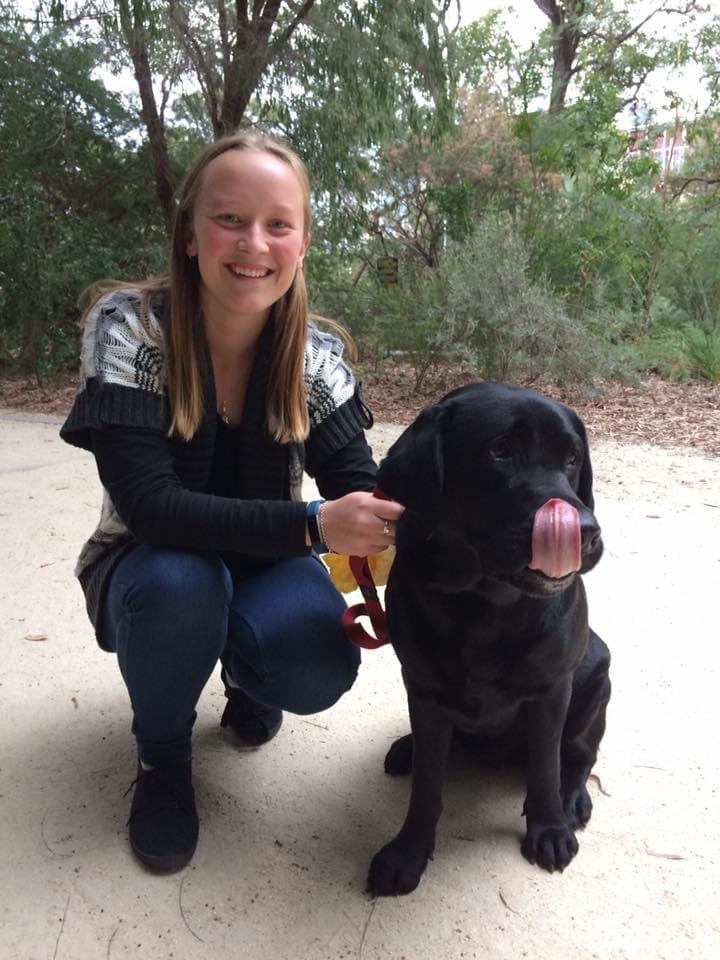 Rhianna and RMHC WA Director of Hugs & Pats, Gus